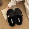 Pantuflas de felpa gruesas, esponjosas y antideslizantes con suela gruesa para mujer, nuevo estilo 2026, cálidas para otoño e invierno, que aumentan la altura, zapatos de algodón Bob Ken