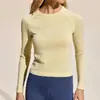 Nova Camiseta de Manga Longa Esportiva de Tricô para Golfe Feminina, Top Esportivo, Roupas para Uso Externo, Slim, Corrida, Fitness, Slim, Yoga