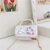Bolso Nuevo para Niños Bolso de Mano con Perlas Mini Billetera Moda Cadena de Princesa Femenina Bolso Cruzado Pequeño Cuadrado para Niña