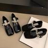 Sapatos Pretos de Salto Alto Estilo Francês para Mulheres, Novo Modelo 2026, Sapatos Elegantes de Couro Mary Jane para Primavera, Outono e Inverno