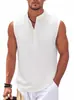 Nova Moda Masculina de Verão Gola Alta Roupas Dopamina Leve Sem Mangas Estilo Europeu e Americano