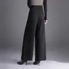 Calça pantalona estampada de cintura alta da moda para mulheres, coleção outono/inverno 2026, novo estilo espessado, calça de perna reta elegante e fluida, solta e casual
