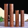 Pesa de Papel de Madera Maciza Talla Pesa de Papel Grande Catalpa Negra Pesa de Papel para Caligrafía Creativo Incrustado Cobre Papel Prensado Piedra Prensada Estudio Cuatro Tesoros