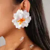 Pendientes de Flor Tridimensionales de Cuentas de Vidrio Acrílico Europeos y Americanos, Estilo Fresco y Festivo, Pendientes Elegantes y de Alta Gama para Mujer