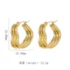 Yunyao Transfronterizo Más Vendido Moda Gama Alta Geométrico Hueco Retorcido Patrón Retorcido Oro 18K Acero de Titanio Joyería para Mujer