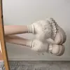 Botas de Neve Brancas Retrô com Solado Grosso e Forro de Lã para Mulheres, Novo Modelo 2026, Sapatos de Algodão Quentes de Inverno para Exterior Estilo Birkenstock