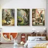 Pintura de Lienzo de Tres Piezas para Sala de Estar y Dormitorio, Lienzo al Óleo de Alta Definición, Pintura Decorativa Estilo Chino, Arte de Pared, Hecho a Medida para Clientes
