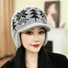 Chapéu de Inverno para Mãe, Mulheres de Meia-Idade e Idosas, Proteção Contra Frio, Chapéu Quente com Proteção para Orelhas, Chapéu de Lã Tricotado com Pelúcia para Avó e Senhora Idosa