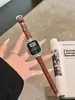 Correa de Cuero con Patrón de Bambú Estilo Emperatriz Occidental Adecuada para Apple iWatch 11ª Generación 10/987Ultrase
