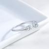 Anillo de lujo ligero estilo japonés y coreano de plata esterlina S925 con incrustaciones de circonita cuadrada y gota de agua, diseño de nicho, anillo abierto de sentido avanzado.