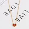 Cadena de Clavícula de Diamante Negro Amor Estilo Lujo Ligero para Mujer Estilo Francés Retro Elegante Colgante de Circonita en Forma de Corazón de Alta Calidad