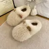 Invierno Nuevo Estilo Lindas de Moda para Mujer Pantuflas de Algodón Hogar Interior Cálidas Cómodas Simples Versátiles Pantuflas de Piel