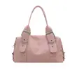 Bolso de Hombro Asimétrico Estilo Coreano para Mujer, Piel Suave, Remaches, Bolso Tote Cilíndrico, Moderno, Gran Capacidad, Bolso de Mano para Viajes y Uso Diario