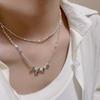 Collar de Frijol Irregular Geométrico para Mujer Plata Fragmentada Personalidad Versátil Elegante Cadena Clavicular S925 Collar Dulce Cool Elegante