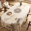 Mantel Ovalado Impermeable y a Prueba de Aceite, No Lavable, Lujo Ligero, Gama Alta, Mantel para Mesa de Comedor Estilo Chino Pintura a Tinta, Modelo Nuevo 2026