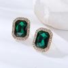 Pendientes de moda de lujo ligeros y de gran oferta europeos y americanos para mujer, con nicho cuadrado geométrico, de alta gama, sencillos y elegantes.