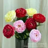 Flores Artificiales de Peonía Estilo Europeo para Sala de Estar Decoración del Hogar, Arreglos Florales, Fondos de Boda, Decoraciones de Flores Artificiales, Ramo de Flores Secas al por Mayor