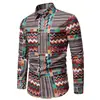 Camisa de lujo de alta gama para hombre, elegante y nueva camisa estampada para hombre con diseño digital de manga larga