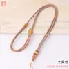 Cordón Enrollado de Nudo Plano Hecho a Mano Tejido Candado Dorado Buda de Jade Esmeralda Collar Simple Elegante Cuerda Tie-dye Cordón de Ocho Hilos Venta al por Mayor