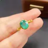 Anillo de Esmeralda Natural al por Mayor de Fábrica Plata S925 Incrustado Piedra Principal 7*9 Joyería de Lujo Venta Directa de Fábrica Piedra Preciosa