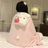 Manta con Capucha para Siesta, Manta para Descanso de Mediodía, Manta para Aire Acondicionado de Oficina, Chal Manta de Coral Fleece, Capa de Peluche
