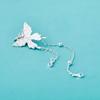 Nuevo Plata Esterlina S925 Plata Lisa Sólida Nuevo Colgante de Borla de Mariposa Chinoiserie DIY Pulsera Collar Material Accesorios de Plata