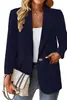 Moda Casual de Color Puro Europea y Americana 2025 Traje con Solapa Delgado de un Botón Elegante Chaqueta de Traje para Mujer
