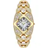 Relógio Elegante Pulseira Cheia de Diamantes para Mulheres, Relógio de Quartzo à Prova d'Água Retro de Luxo de Nicho, Atacado Transfronteiriço