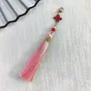 Colgante de Nudo Chino con Borla y Cierre de Langosta 8cm Borla para Qipao Hanfu Estilo Nacional Colgante Marcapáginas Pasador de Pelo Borla