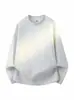Moletom masculino minimalista estilo americano, cor sólida, gola redonda, nova coleção de outono, corte solto, casual, moderno e estiloso, perfeito como camada base ou camiseta de manga comprida