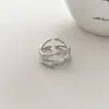 Anéis de Estrela Empilháveis Doces e Versáteis para Mulheres, Anéis Abertos Simples e Estilosos com Design Estrelado, Anéis da Moda para o Dedo Indicador
