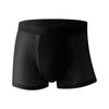 Roupa íntima masculina de seda gelada calça boxer masculina sem costura de malha fina de verão confortável respirável nova calça boxer sexy