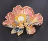 Nuevo broche de peonía de lujo de alta gama con incrustaciones de aleación y ramillete de diamantes de imitación, broche explosivo para mujer, broche para cuello, ropa al por mayor