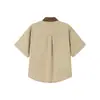 Rumei Ropa de Trabajo Estilo Japonés Marca de Moda Camisa de Manga Corta con Cuello de Solapa y Múltiples Bolsillos para Hombre, Verano Holgada Casual Versátil Camisa de Media Manga