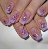 Parche de Uña Portátil Transfronterizo Uñas Postizas Flor Morada Hoja Armadura para Uñas Extensión de Uñas Postizas Armadura Removible Venta al por Mayor