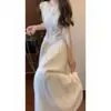 Vestido Jacquard sin Mangas para Mujer Petite 150 Verano 2026 de Longitud Media con Ceñido a la Cintura Estilo Francés