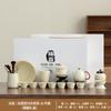 Tetera de cerámica vintage de alta calidad con horno Ru, taza de té Kung Fu, bandeja de té, juego de té ligero de lujo para el hogar, impresión de alta calidad para inauguración de la casa