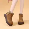 Botas de Nieve Retro con Suela Gruesa y Forro de Felpa para Mujer, Nuevo Estilo Invierno 2026, Botines Cortos Grandes de Algodón con Suela Suave Estilo Birkenstock