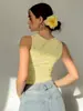 Nuevo Chaleco de Cuadros Ajustado Estilo Europeo y Americano para Mujer, Top Corto de Verano sin Mangas con un Diseño Elegante