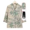 Roupas de Verão da Vovó Roupa de Esposa de Idosos Conjunto Camisa de Verão para Pessoas de Meia-idade e Idosos Roupas de Primavera e Outono para Mulheres Blusa de Mãe