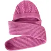 Gorro y Bufanda Todo en Uno Invierno para Mujer Gorro Tejido a Mano Doble Capa Engrosado Cálido y Antihielo Gorro Tejido para Madres de Edad Media y Mayores