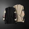 Suéter Cardigan de Tricô Masculino Slim Fit Outono Estilo Europeu Gola V Xadrez Jaqueta Suéter Mercadorias Europeias Masculinas Slim Fit Emagrecimento