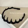 Novo Aro de Cabelo com Tecido de Bolinhas Estilo Coreano Denteado Antiderrapante Carimbo de Cabelo Pressão Headband Fashion para Lavar o Rosto