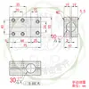 Conector de abrazadera tipo T separable soporte de eje óptico abrazadera cruzada abrazadera de tubería de tres vías aleación de aluminio acero tipo columna vertical y horizontal