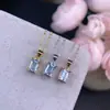 Venta al por mayor de fábrica explosiones colgante natural de acuamarina plata S925 incrustado piedra principal 4x 6 mm caliente Europa y Estados Unidos una generación