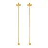 Estilo Ins Coreano Diseño de Nicho Pendientes de Corona de Margarita con Láser en Forma de Corazón Moda para Mujer Pendientes Elegantes de Acero de Titanio