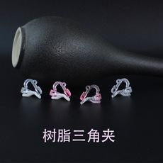 无耳洞耳夹转换器配件diy隐形塑料树脂三角夹带吊手工耳饰品材料