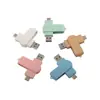 Venta al por mayor de fábrica USB Flash Drive Ecológico y Biodegradable de 32 GB Hecho de Paja de Trigo, Giratorio, Doble Uso para Teléfonos Móviles y Computadoras, USB Flash Drive de Madera
