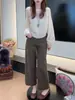 Suéter de Mohair Hueco Color Albaricoque para Mujer, Suéter Delgado de Primavera, Nuevo Estilo 2026, Estilo Relajado, Estilo Coreano, Top de Manga Larga
