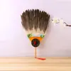 Leque de penas de ganso de verão portátil estilo chinês leque de penas Kongming estilo antigo bebê branco leque Zhuge Liang